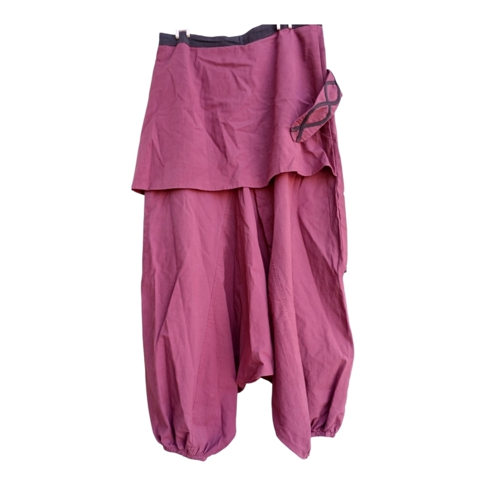 Vintage Harem Pants Burgundy Indie Hippie Medium - Picture 3 of 3